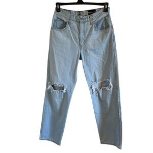 Silver Tab Womens Baggy 94 Light Blue Distressed Jeans